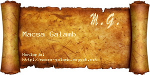 Macsa Galamb névjegykártya